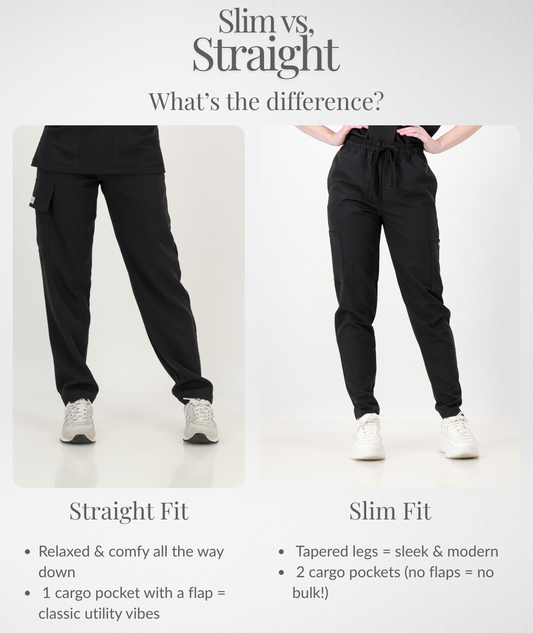 Slim Fit vs. Straight Fit: What’s the Difference in Our Scrub Pants?