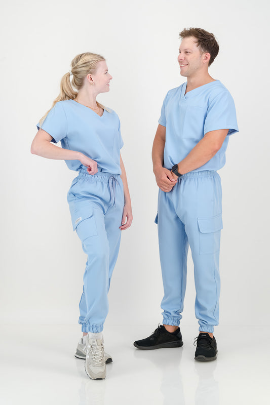 Men's Sky Blue Scrub Set
