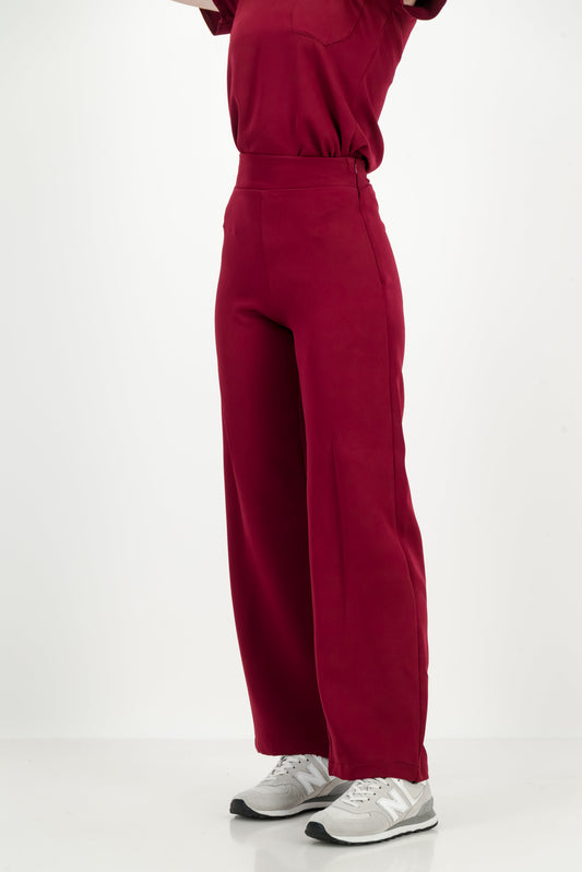 Women's Kyoto High Waist Trousers - Merlot Red